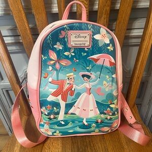 Loungefly Pink and Blue Disney Backpack